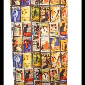 NWT Signals 100% Silk Scarf Wrap Retro Advertising Posters Vintage  72 x 20